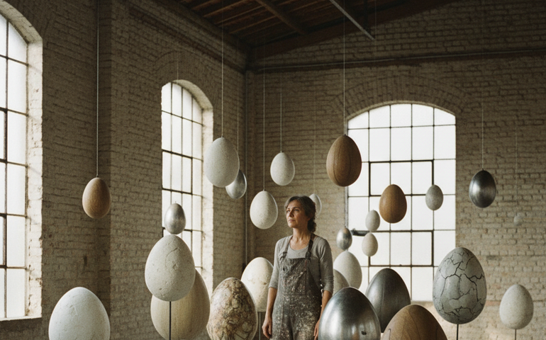 Em mostra no Rio, Marina Ribas faz do ovo um símbolo para abordar questões pessoais e de expressão do feminino