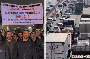 Caminhoneiros reivindicam votação da MP do Frete / Foto: Reprodução/Folha Regional