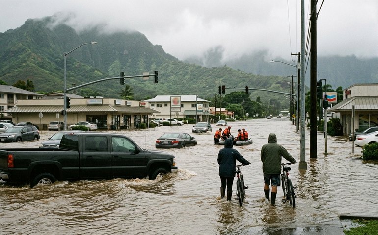 Chuvas históricas causam a pior enchente em 20 anos no Havaí