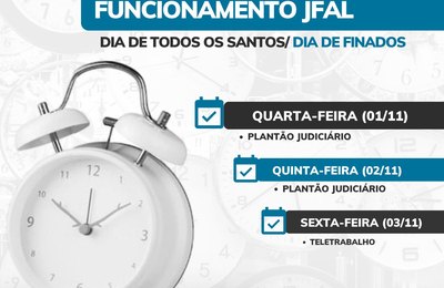 Justiça Federal terá funcionamento alterado em virtude de feriados