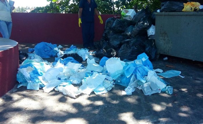 Hospital é flagrado fazendo descarte irregular de resíduos - Foto: Fiscalização/Slum