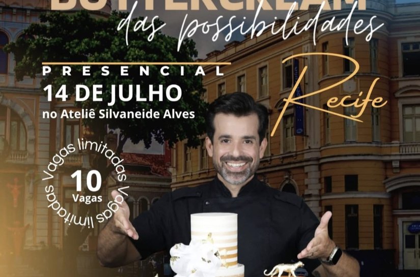 Confeiteiro de Penedo leva seu talento a Recife com curso exclusivo de Buttercream