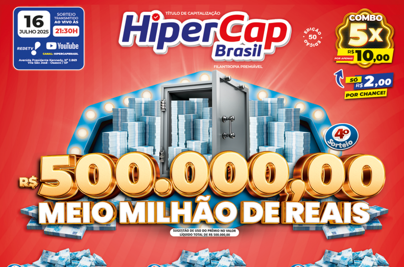 R$500 mil em jogo: essa pode ser a chance da sua virada com o HiperCap!