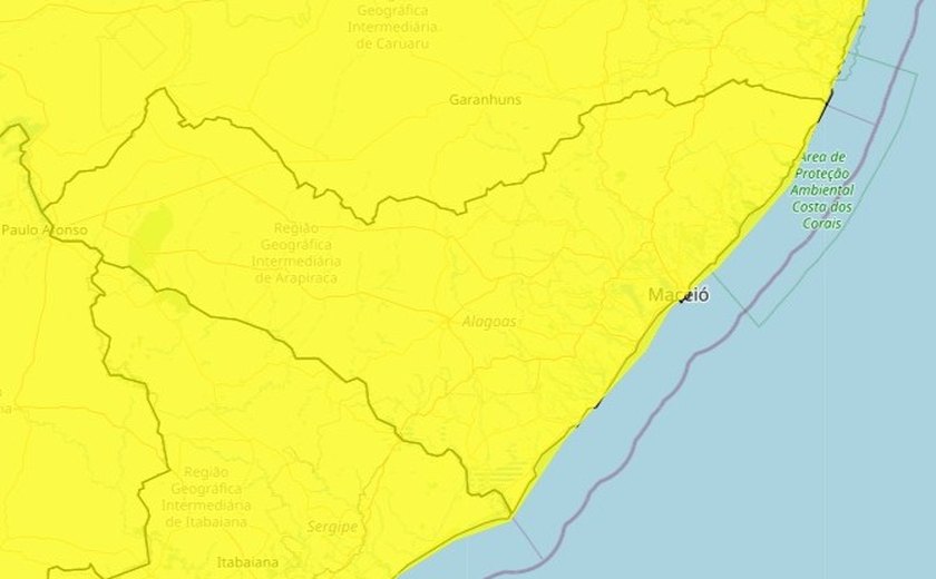 Alerta meteorológico: chuvas intensas em Alagoas