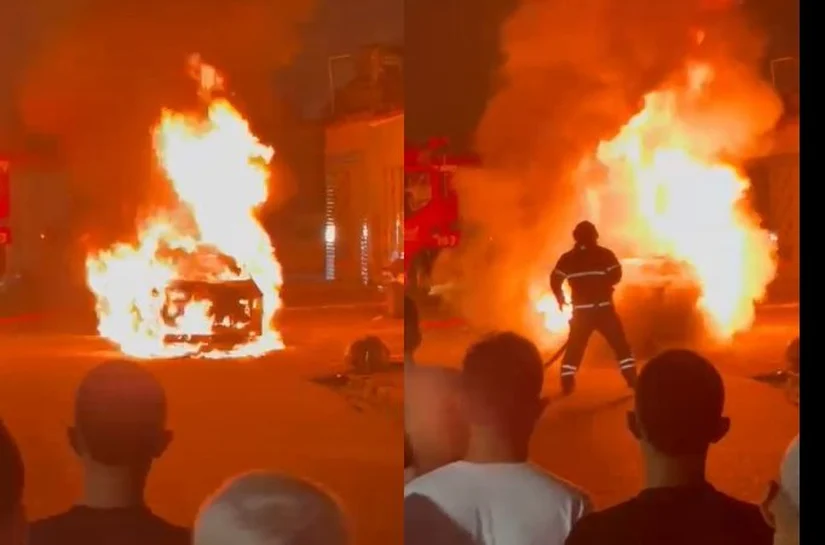 Motorista confunde fogueira com lixo, estaciona e carro pega fogo em Maceió
