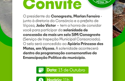 SIM/Conagreste: consórcio entrega selo de Serviço de Inspeção a apiário de Viçosa nesta sexta (11)