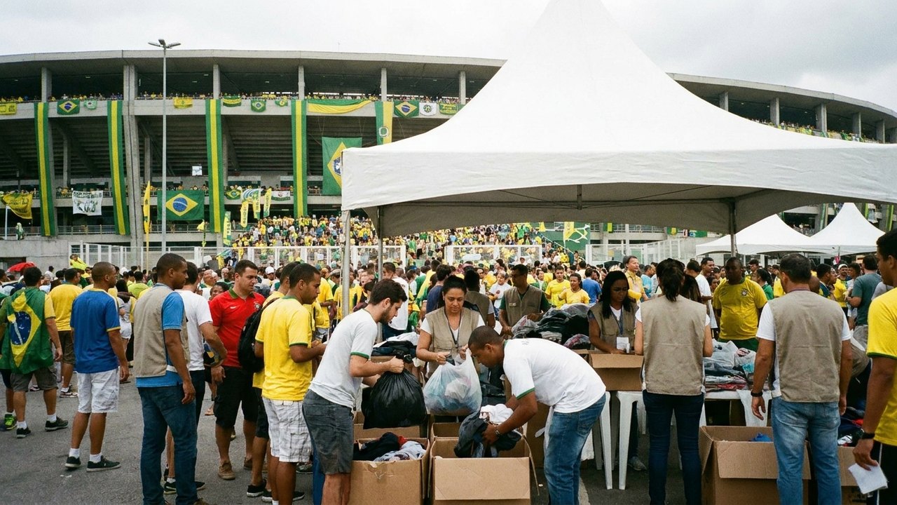 Copa do Mundo vira ponto de arrecadação de agasalhos no Rio