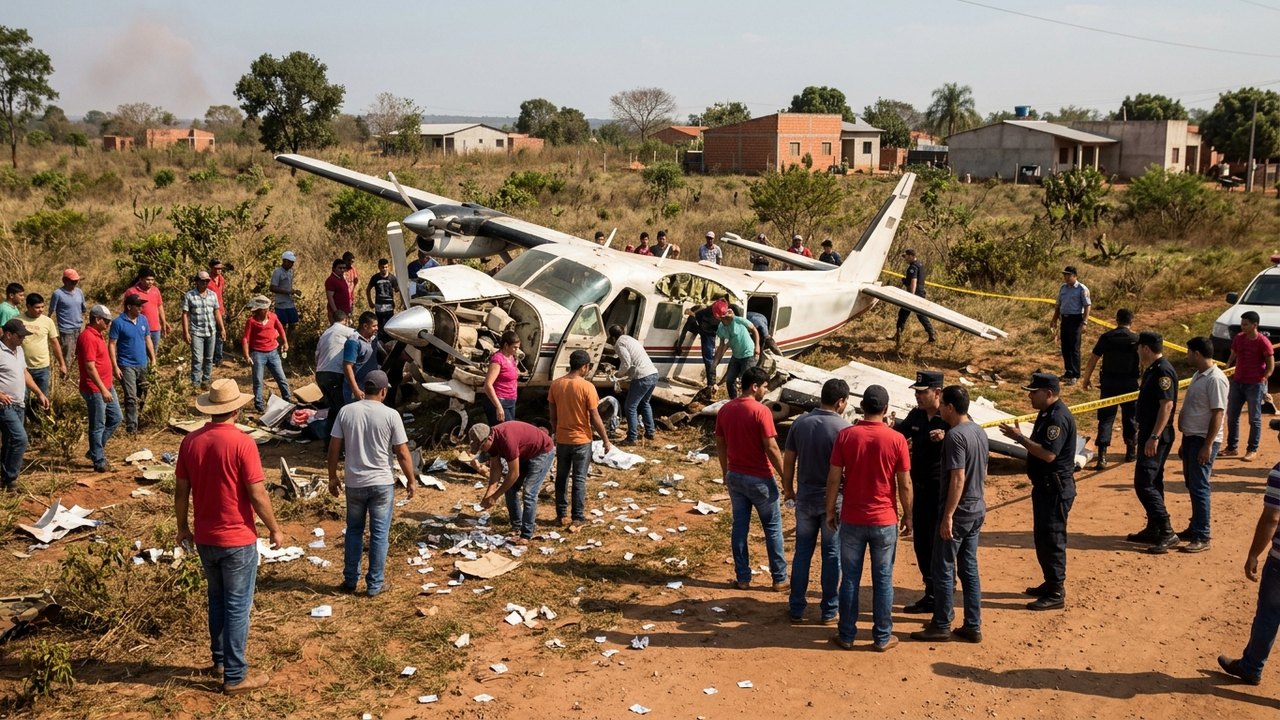 Avião com R$ 15 milhões em espécie cai no Paraguai e moradores saqueiam valores