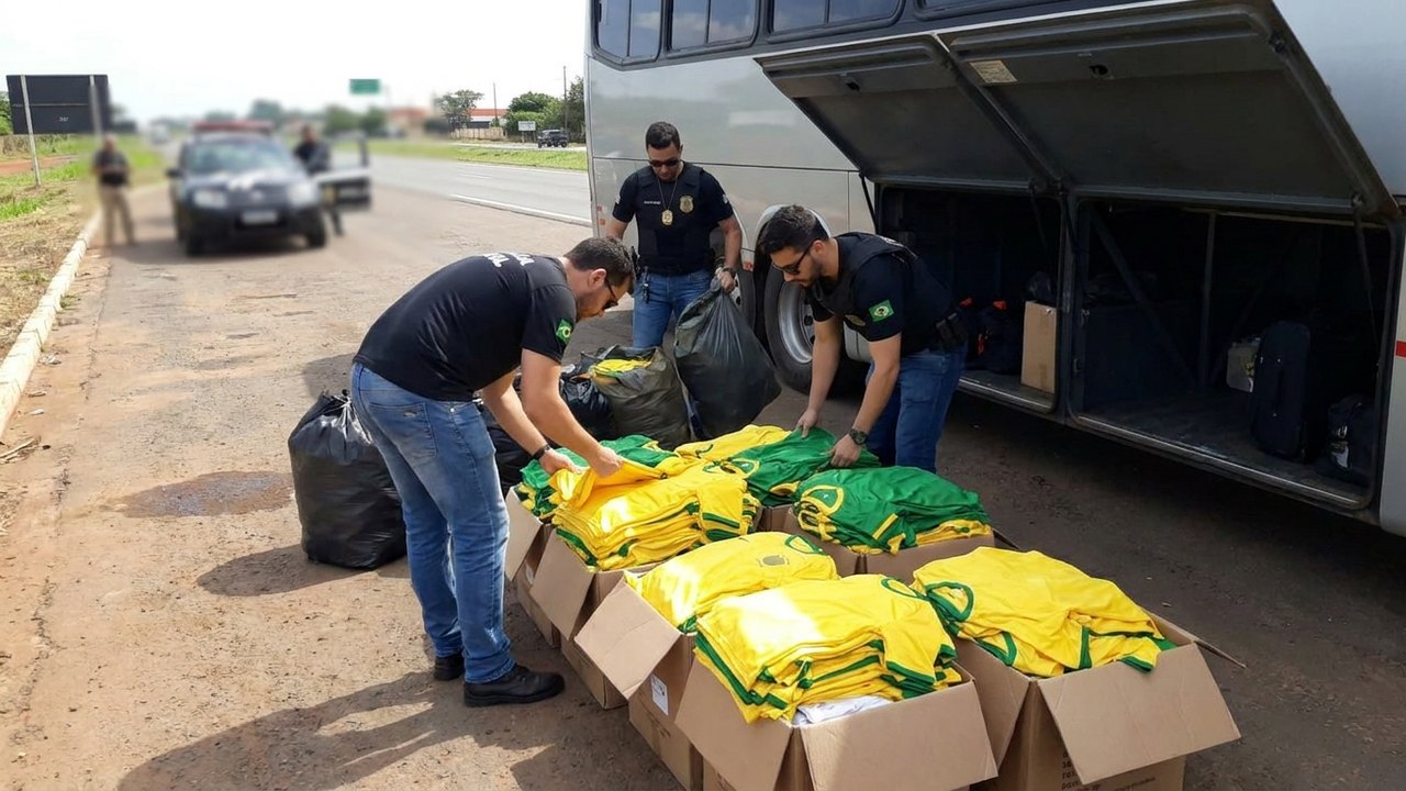 Polícia Civil intercepta ônibus com 2 mil camisas falsificadas da seleção brasileira
