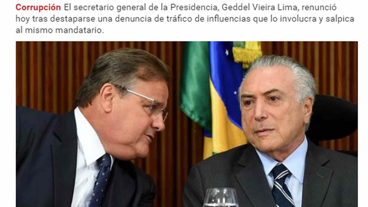 Renúncia de Geddel repercute na imprensa internacional