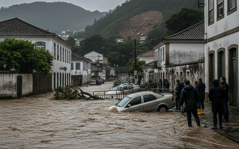 Petrópolis registra maior volume de chuva no estado durante temporal