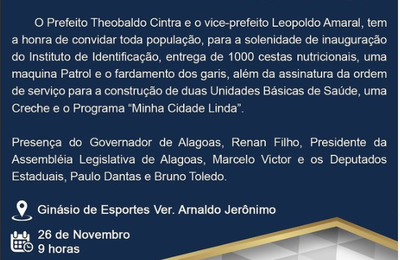 População de Major Izidoro recebe mais ações nesta sexta, 26, da gestão Theobaldo Cintra/Leopoldo Amaral