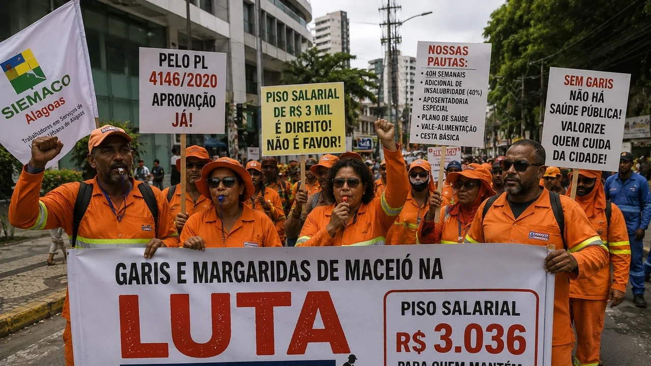 Maceió adere à paralisação nacional e garis cobram piso salarial de R$ 3 mil