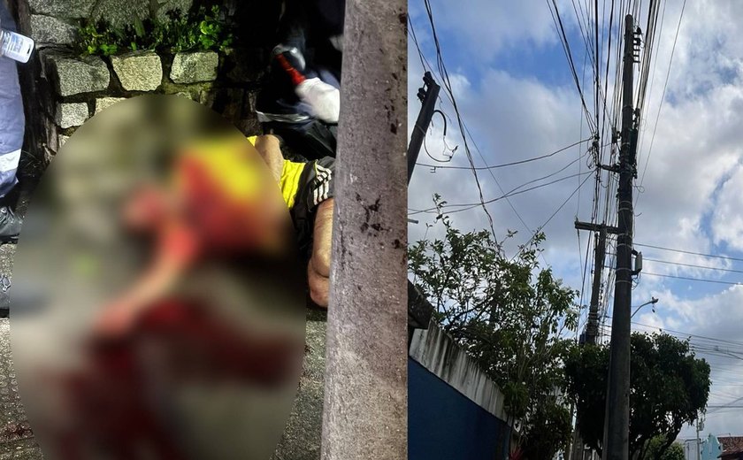Homem sofre descarga elétrica e cai de poste no bairro do Prado, em Maceió