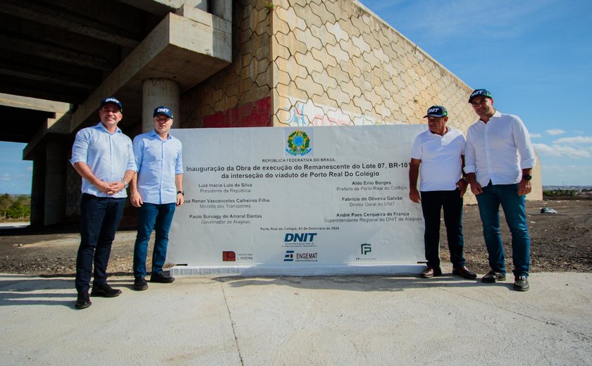 Paulo Dantas destaca parceira com Governo Federal durante entrega de viaduto em Porto Real do Colégio