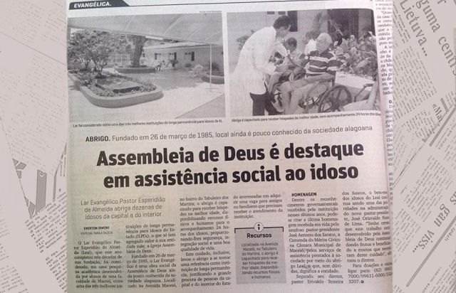 Assembleia de Deus em Alagoas é destaque em Assistência Social ao Idoso