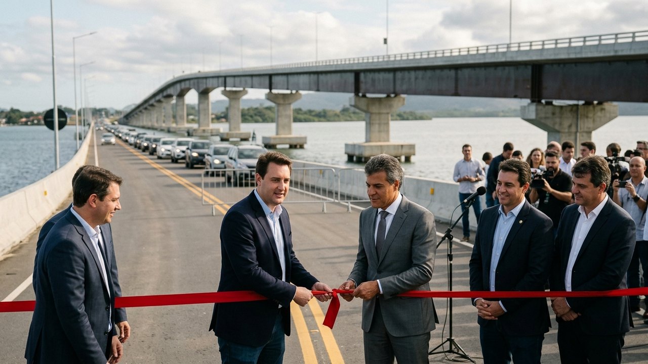 Inauguração de ponte em Guaratuba acirra disputa política no Paraná