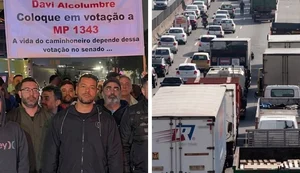 Caminhoneiros reivindicam votação da MP do Frete / Foto: Reprodução/Folha Regional