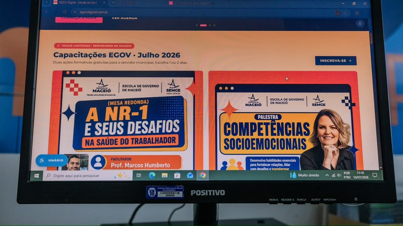 Prefeitura de Maceió lança plataforma de inscrições de cursos para capacitações de servidores