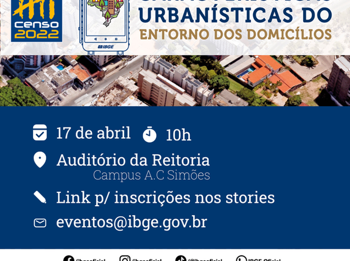 IBGE fará lançamento na Ufal de dados inéditos do último Censo Demográfico