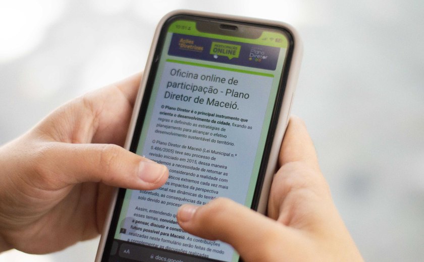 Plataforma on-line recebe contribuições para o Plano Diretor de Maceió