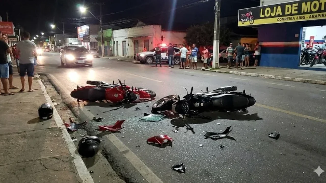 Noite de perigo no trânsito: colisão entre duas motos deixa três feridos em Arapiraca