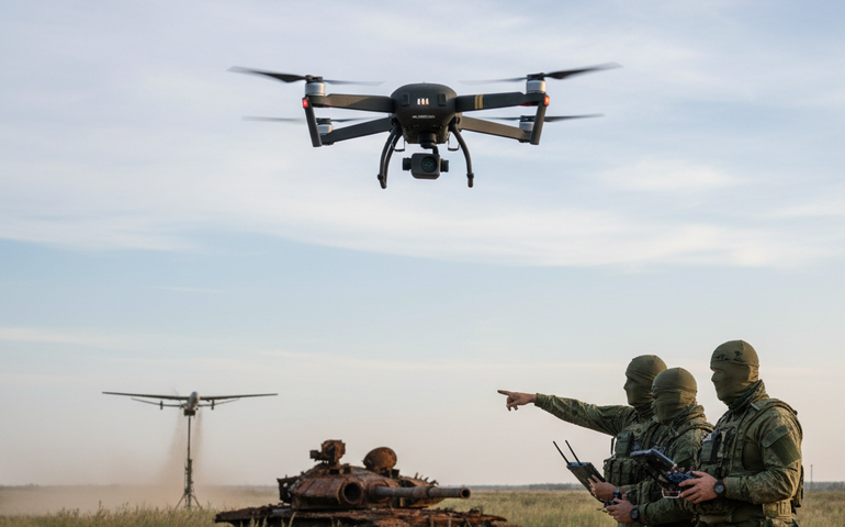 Rússia amplia uso de drones para enfrentar equipamentos bélicos tradicionais, afirma especialista