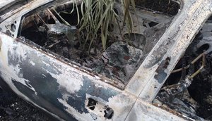 Corpo carbonizado é encontrado dentro de carro com placa policial em Laranjeiras / Foto: Foto: Polícia Militar/SE