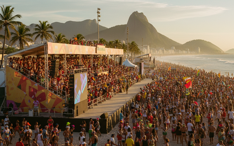 Apoteose à beira-mar: Fan fest inédita promete levar um pouco da Marquês de Sapucaí para Copacabana