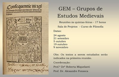 NESTA QUINTA: Grupo de Estudos Medievais promove encontros para leitura