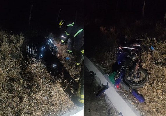 Uma pessoa morre e outra fica ferida em acidente com carro, moto e animal, em Delmiro Gouveia