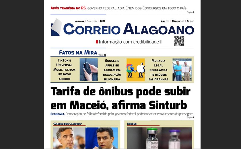 Tarifa de ônibus pode subir em Maceió, afirma Sinturb