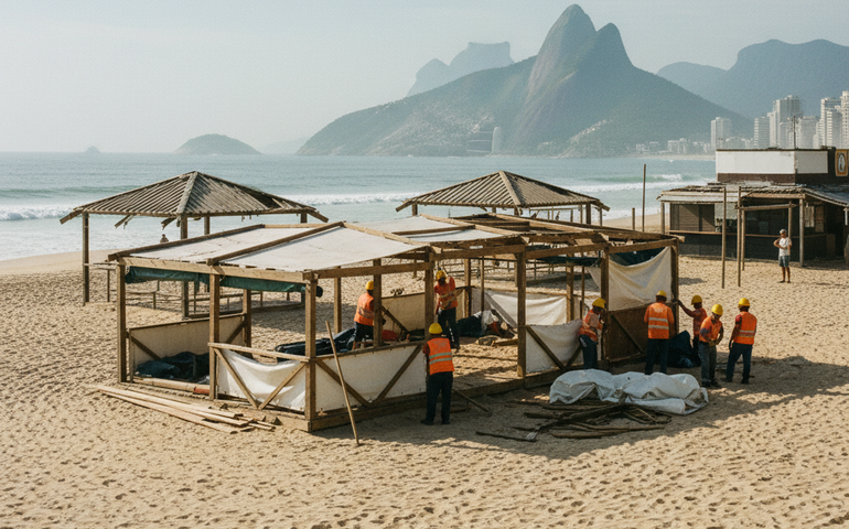 Prefeitura dá prazo até esta sexta-feira para quiosques na Barra da Tijuca removerem 'puxadinhos' na areia