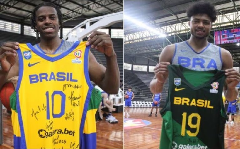 Seleção de basquete leiloa camisas para ajudar vítimas das chuvas no litoral