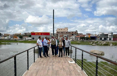 Em Tapera, prefeito recebe visita do MP/AL e do IMA na obra do futuro cartão postal da cidade