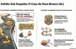 Asfalto podre de 20 milhões expõe fraude em Alagoas, apurada pela PF