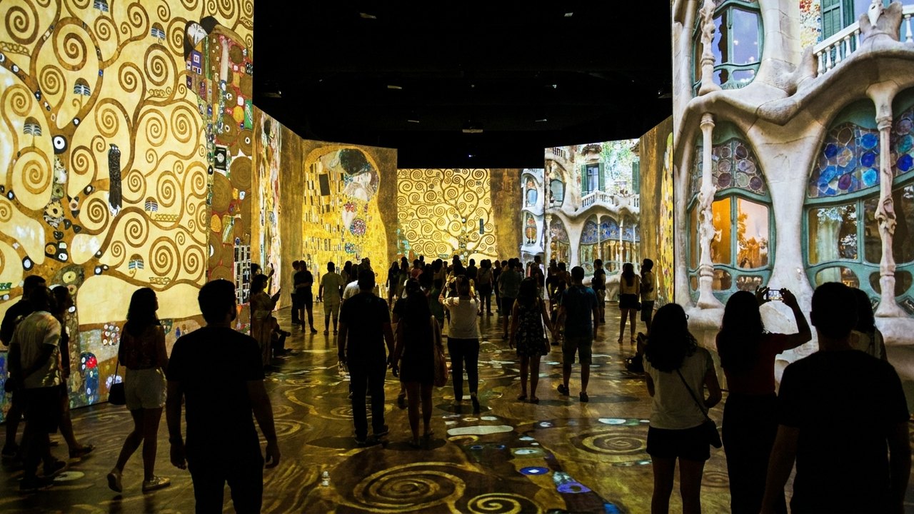 Exposição no Rio promove imersão nas pinturas de Klimt e na arquitetura de Gaudí