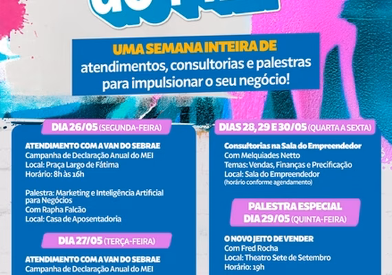 Semana do MEI acontece em Penedo de 26 a 30 de maio