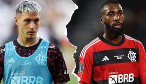 Gerson e Varela brigam em treino do Flamengo / Foto: Divulgação