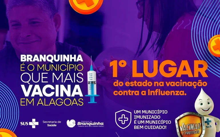 Branquinha é o município que mais vacina contra a Influenza em Alagoas