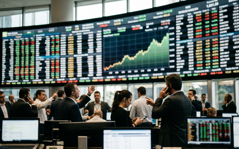 Ibovespa reage e sobe 1,24%, de volta aos 185 mil pontos