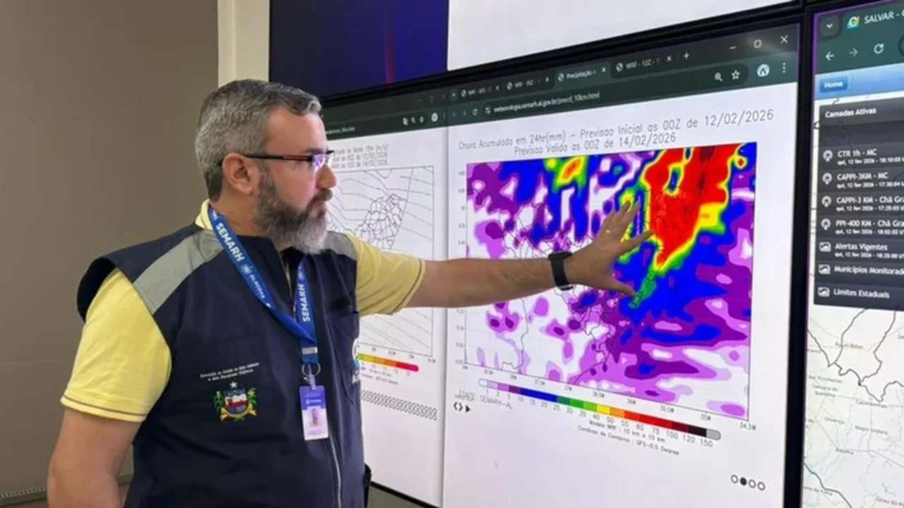 Alagoas entra em ‘estado de atenção’ para chuvas intensas e ventanias até sexta-feira