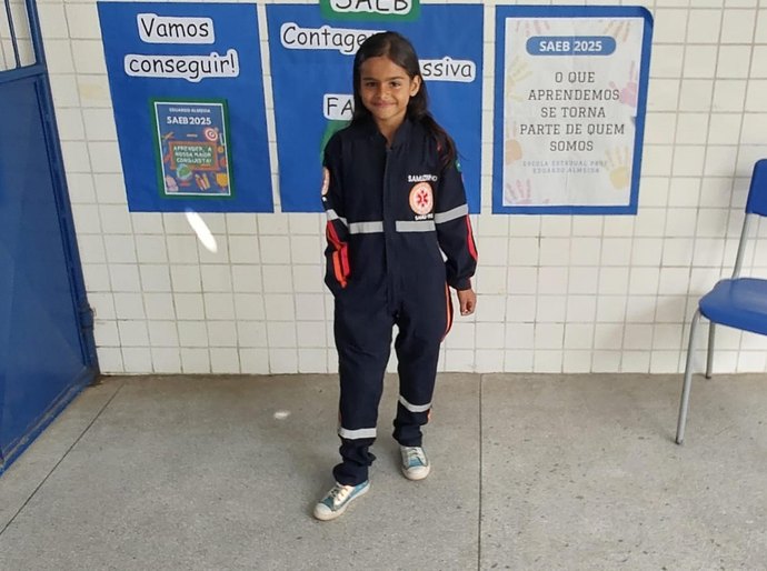 Aluna de 9 anos se inspira em ação do Samu nas Escolas e sonha em ser médica