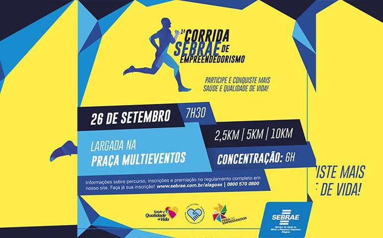 Maceió: I Corrida do Empreendedorismo está com inscrições abertas até 19 de setembro