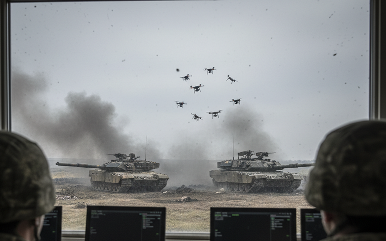 Operadores de drones russos eliminam dois tanques ucranianos e utilizam tática de 'carrossel de fogo'