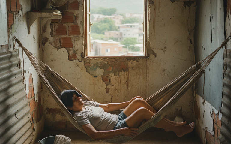 Vivi para contar: 'Minha casa vira uma sauna', na favela da Babilônia, idosa dorme em rede e com roupa molhada para suportar calor extremo no Rio