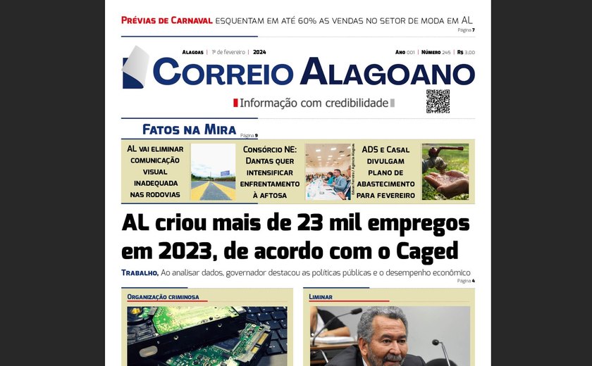 AL criou mais de 23 mil empregos em 2023, de acordo com o Caged
