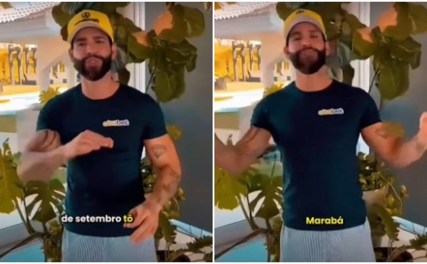 VÍDEO – Gusttavo Lima anuncia show com camiseta de casa de apostas