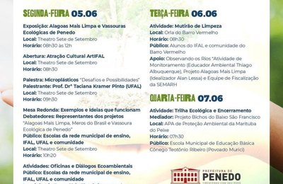 Semana do Meio Ambiente é aberta em Penedo com atividades no Theatro Sete de Setembro