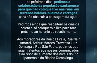 Prefeitura de Santana pede a população para não jogar lixo em locais impróprios